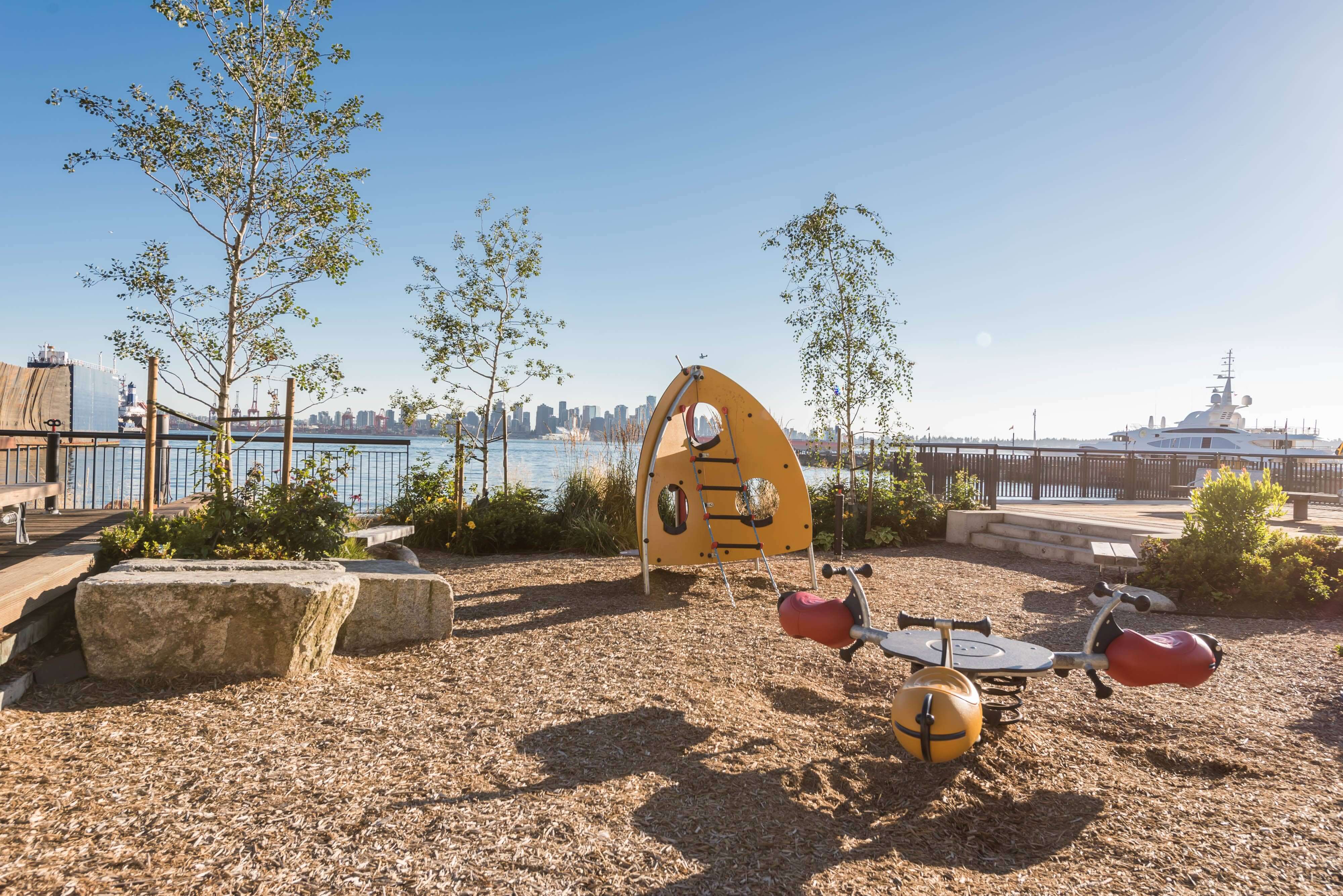 Outdoor playground in Vancouver on a beach