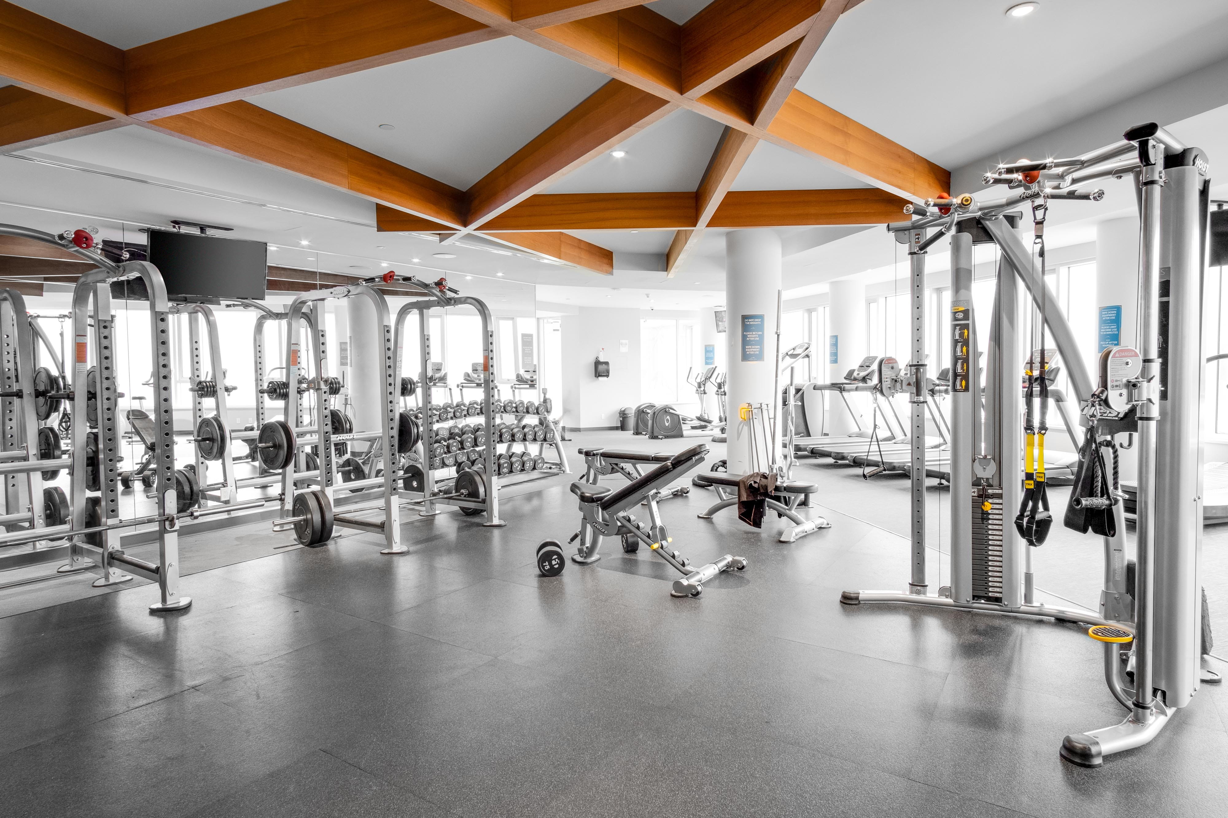 Gym in building for a serviced apartment